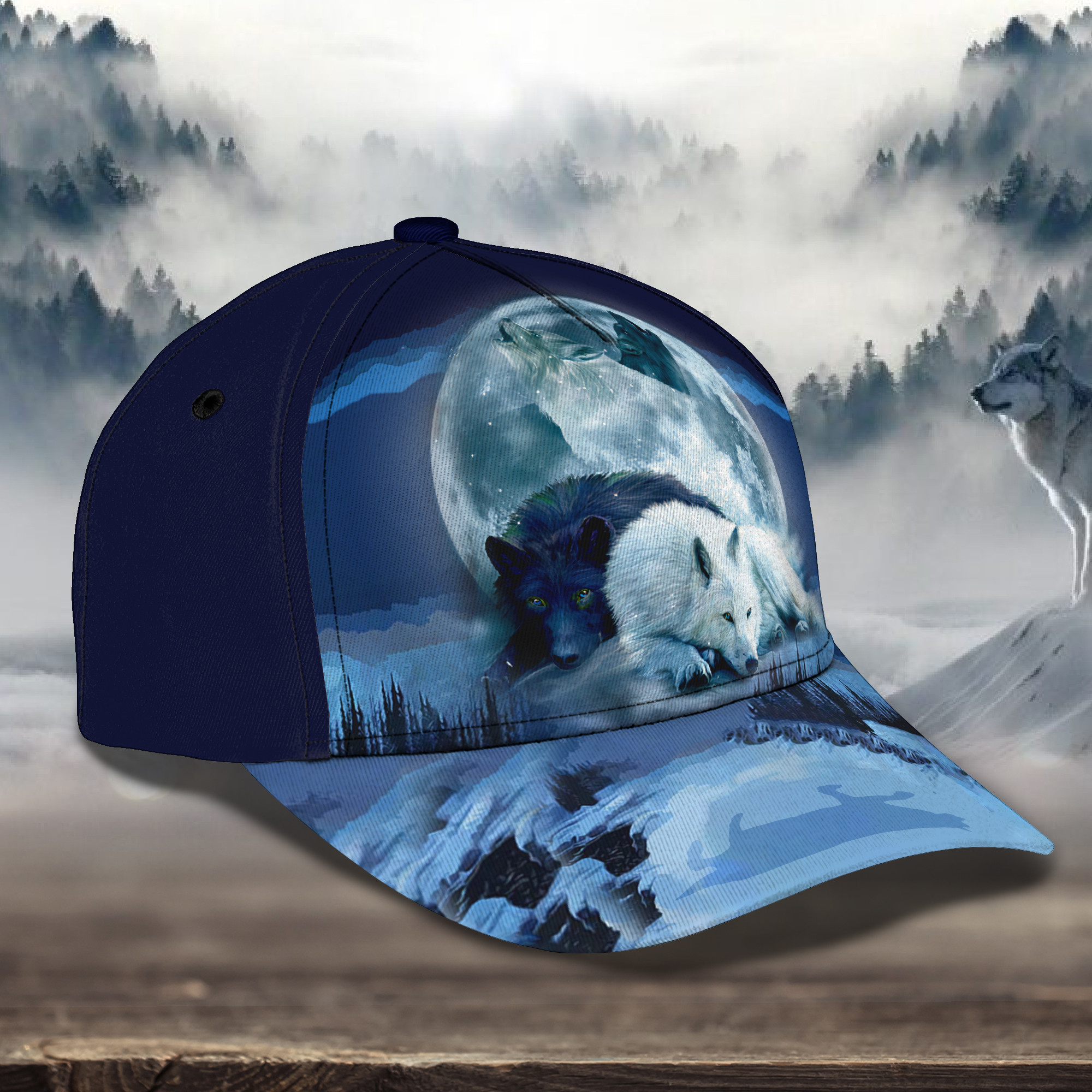 Wolf And Moon Night 3D Classic Cap Trucker Hats Custom Hats Gifts For Men & Women