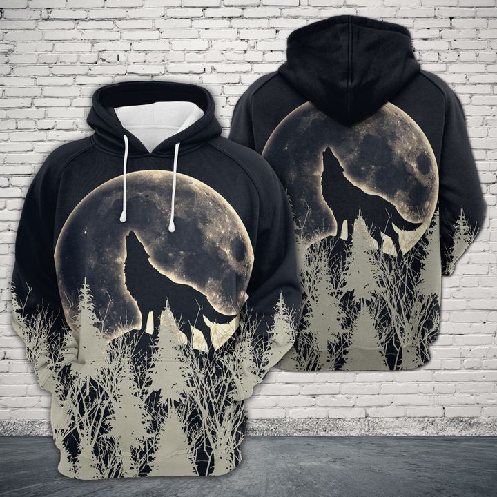 Wolf Big Moon 3D All Over Print Hoodie, Zip Hoodie