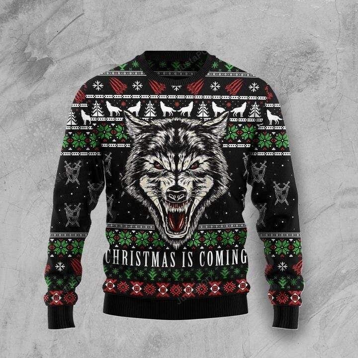 Wolf Black Ugly Christmas Sweater Adult 3D Funny Matching for family