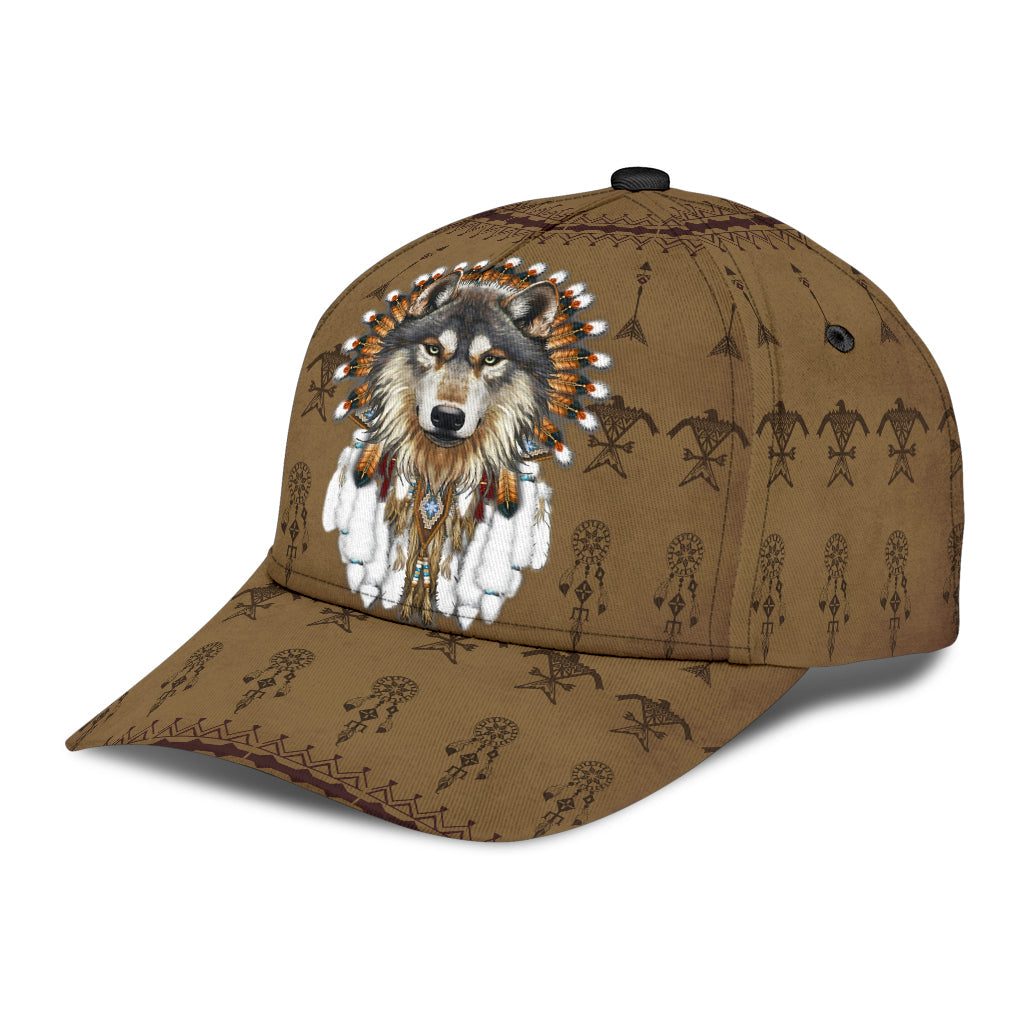 Wolf Classic Cap, Gift for Wolf Lovers, Gift for Native Americans Trucker Hats Custom Hats Gifts For Men & Women