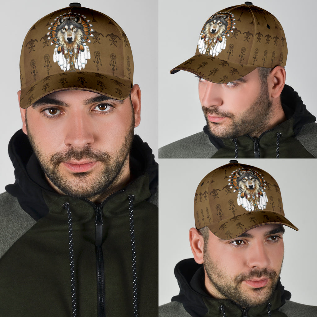 Wolf Classic Cap, Gift for Wolf Lovers, Gift for Native Americans Trucker Hats Custom Hats Gifts For Men & Women