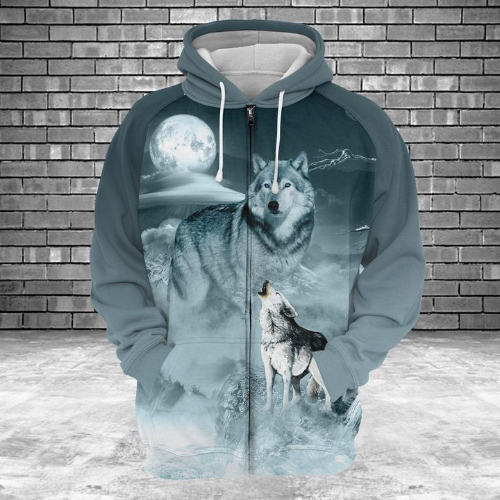 Wolf Cool Night 3D All Over Print Hoodie, Zip Hoodie