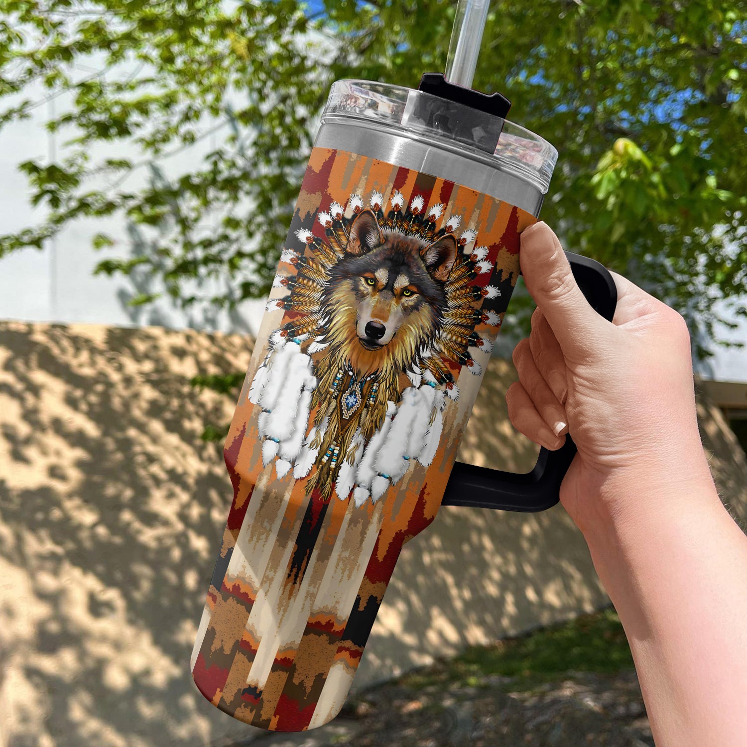 Wolf Dream Catcher Custom Stanley Cup 40 oz 30 oz Tumbler With HandleTVC2301725