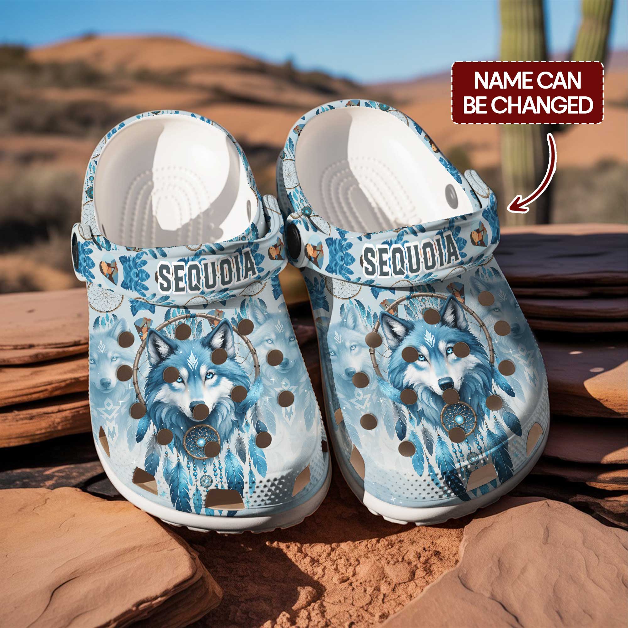 Wolf Dreamcatcher Crocs Crocband Clogs Shoes Comfortable For Men Women and Kids