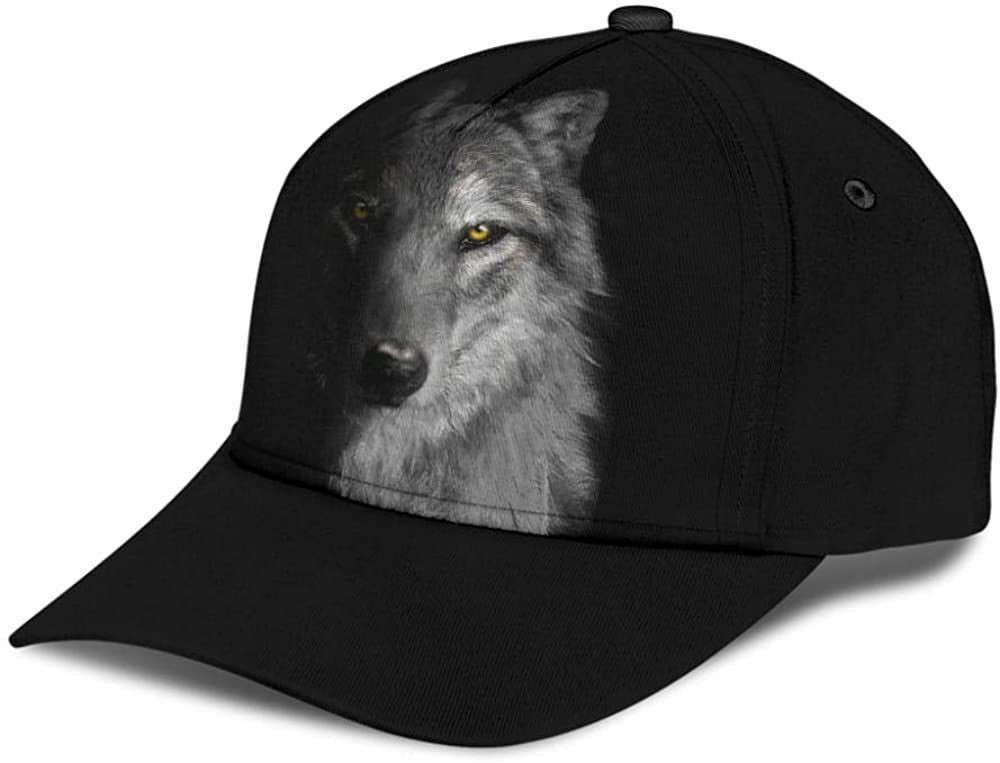 Wolf Face Black Attractive Style Beautiful 3D Cap Trucker Hats Custom Hats Gifts For Men & Women