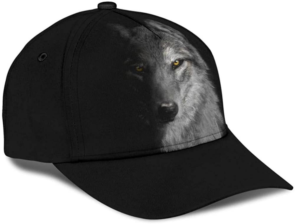 Wolf Face Black Attractive Style Beautiful 3D Cap Trucker Hats Custom Hats Gifts For Men & Women