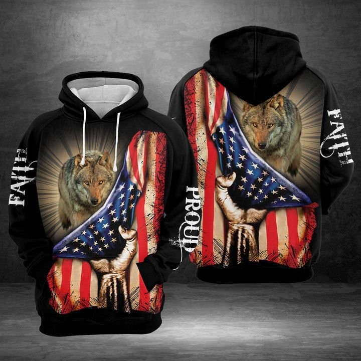 Wolf Faith And Proud 3D All Over Print Hoodie, Zip Hoodie