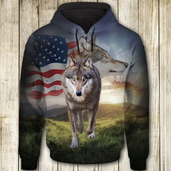 Wolf Flag 3D All Over Print Hoodie, Zip Hoodie