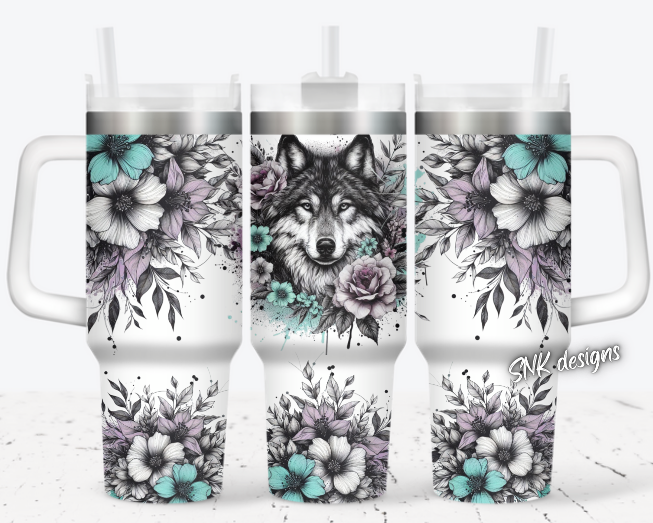 Wolf Flower Custom Stanley Cup 40 oz 30 oz Tumbler With HandleTVC2301705