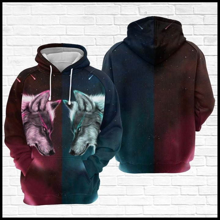 Wolf Galaxy 3D All Over Print Hoodie, Zip Hoodie