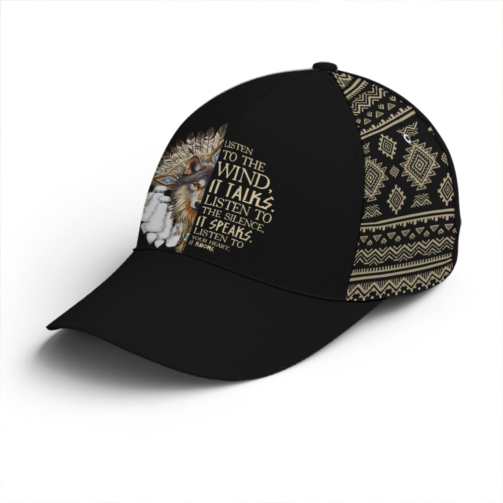 Wolf Native American Baseball Cap Trucker Hats Custom Hats Gifts For Men & Women