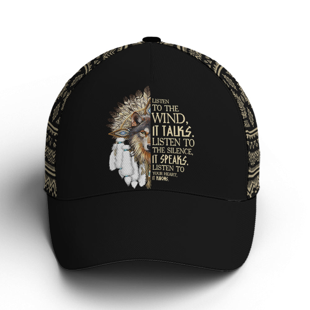 Wolf Native American Baseball Cap Trucker Hats Custom Hats Gifts For Men & Women