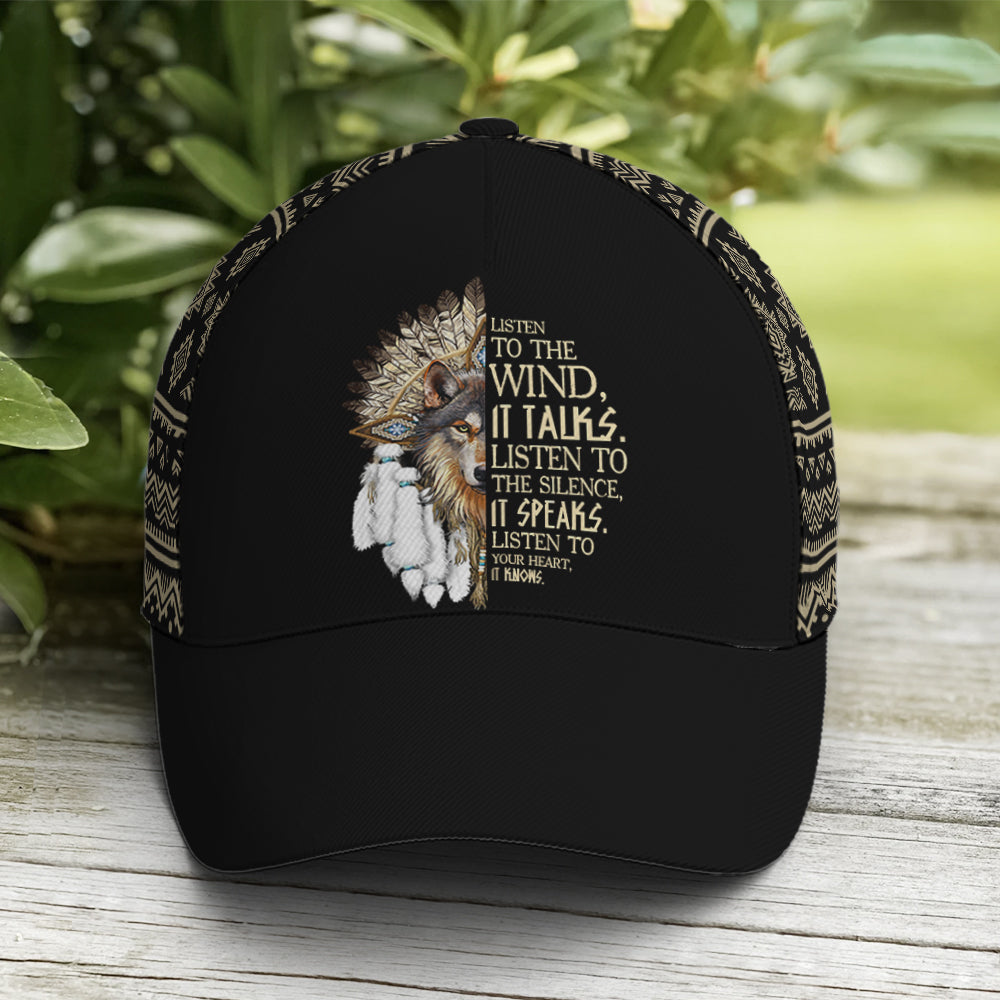 Wolf Native American Baseball Cap Trucker Hats Custom Hats Gifts For Men & Women