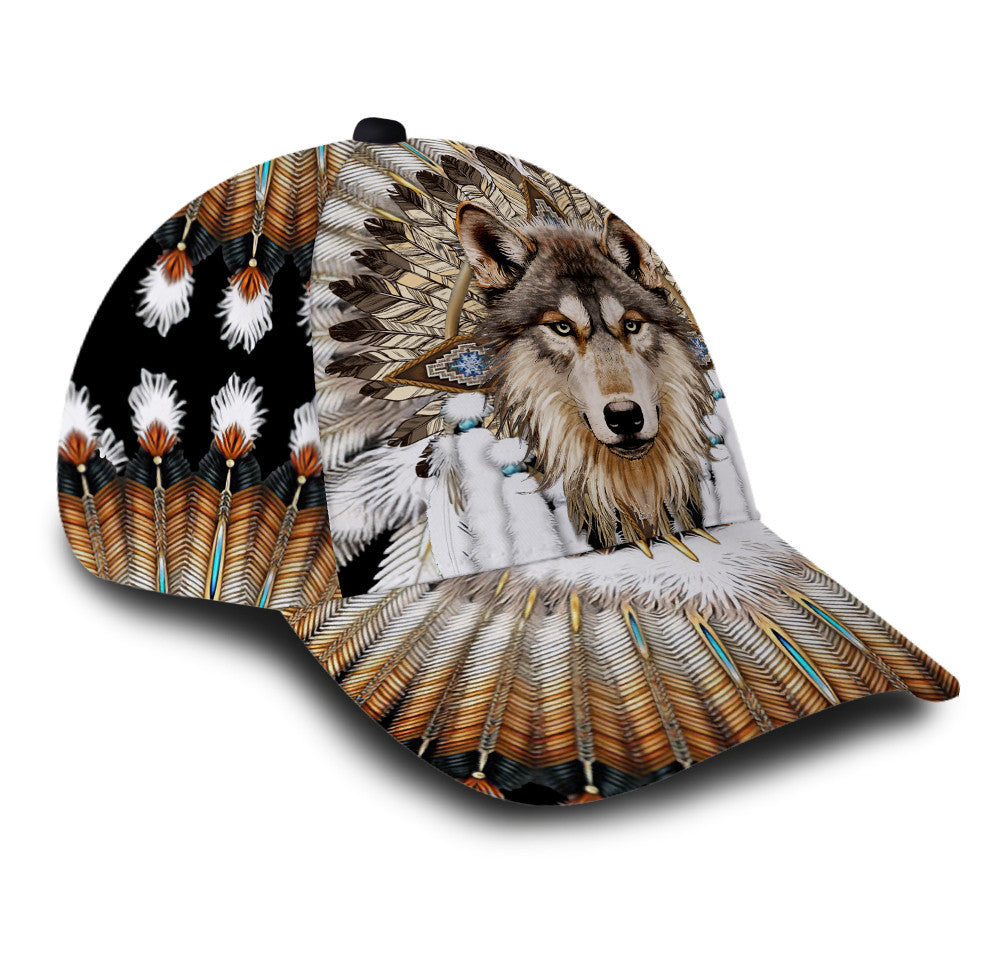 Wolf Native American Hat Classic Cap Trucker Hats Custom Hats Gifts For Men & Women