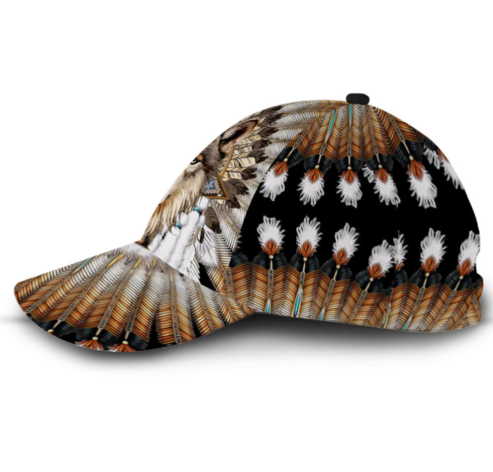 Wolf Native American Hat Classic Cap Trucker Hats Custom Hats Gifts For Men & Women