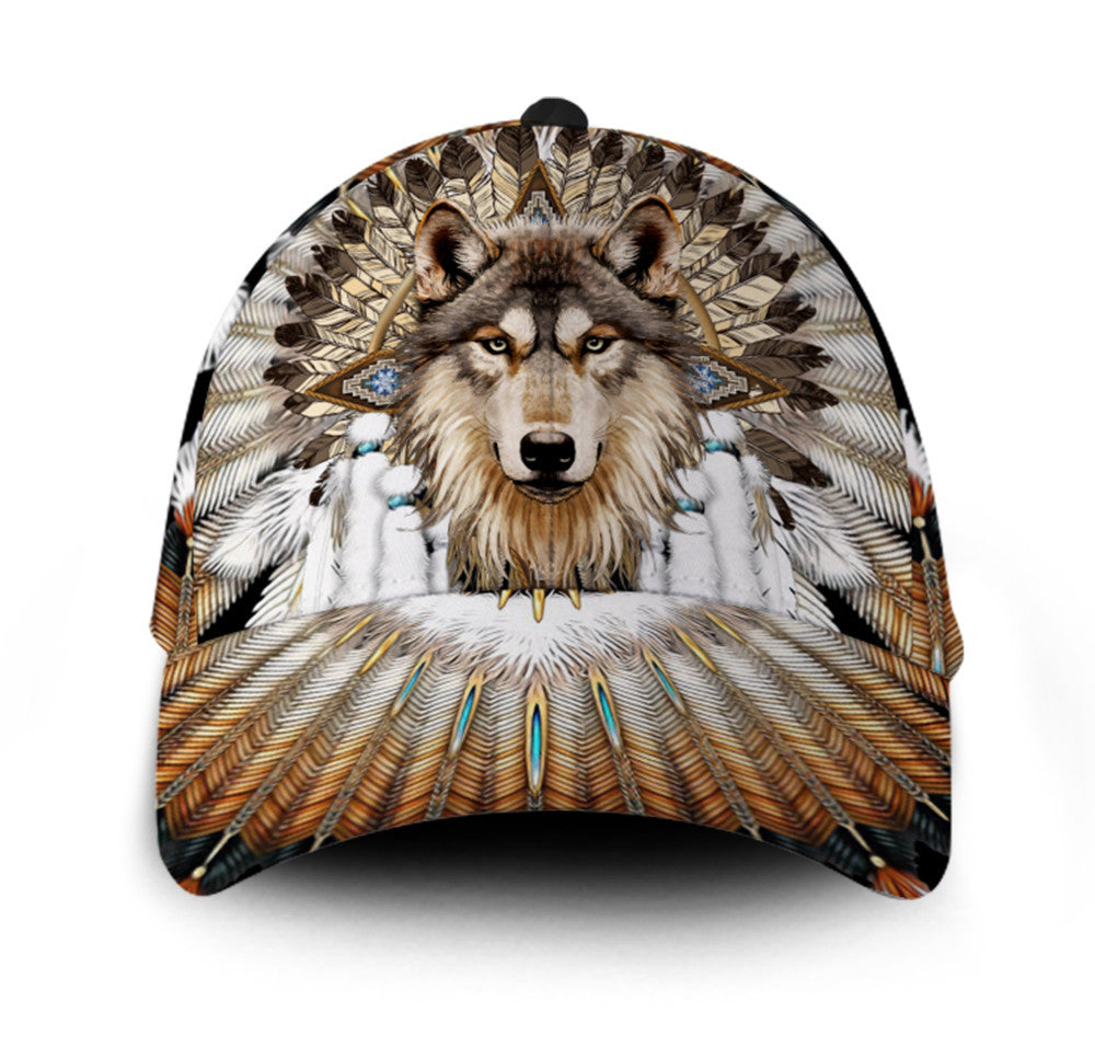Wolf Native American Hat Classic Cap Trucker Hats Custom Hats Gifts For Men & Women