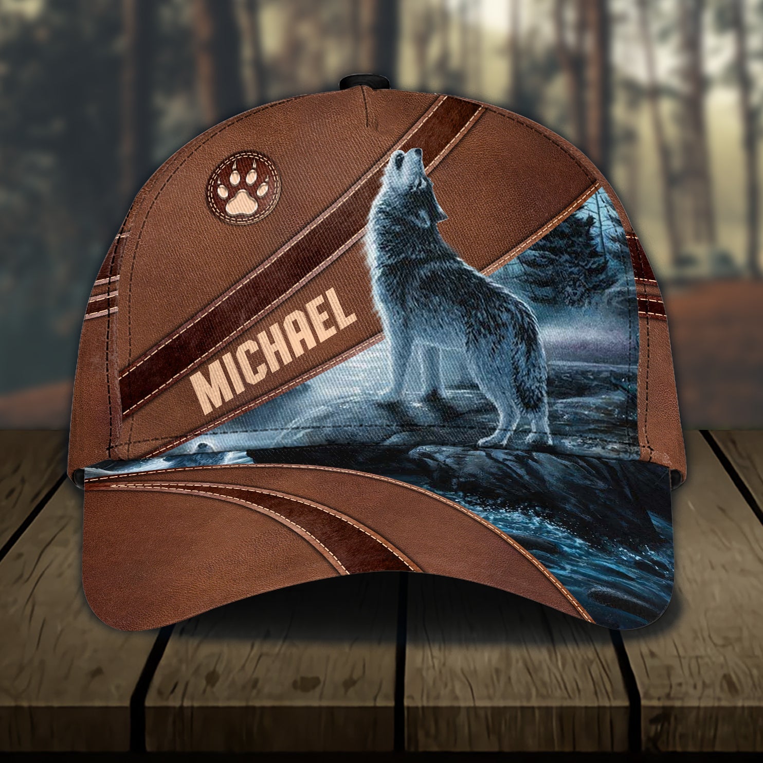 Wolf Personalized Classic Cap, Personalized Gift for Wolf Lovers Trucker Hats Custom Hats Gifts For Men & Women