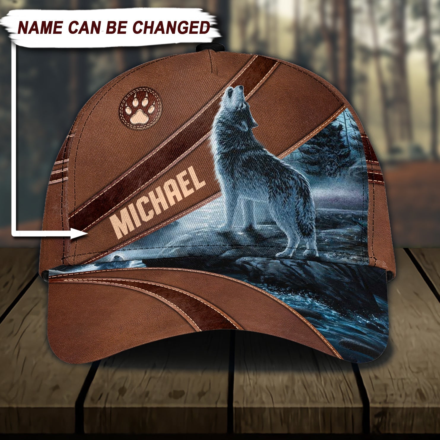 Wolf Personalized Classic Cap, Personalized Gift for Wolf Lovers Trucker Hats Custom Hats Gifts For Men & Women