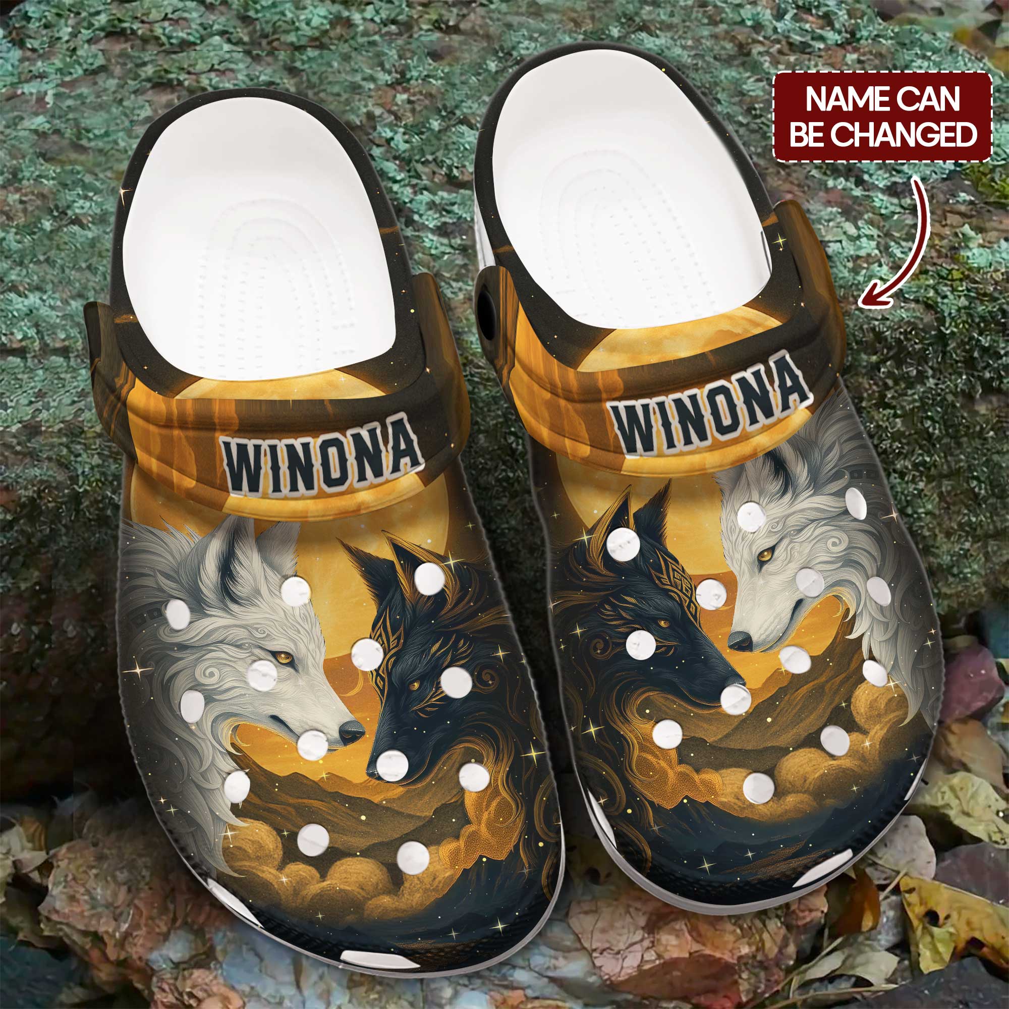 Wolf Spirit Crocs Crocband Clogs Shoes Comfortable For Men Women and Kids