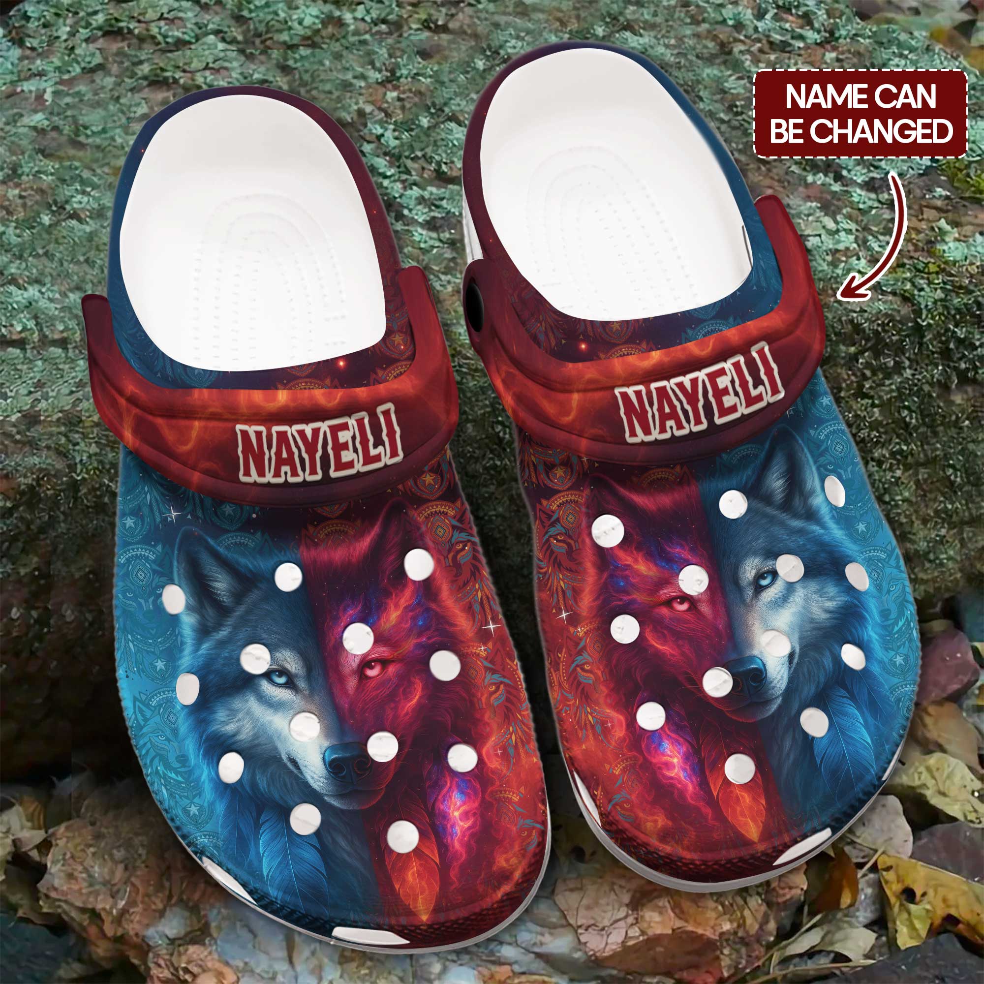 Wolf Spirit Crocs Crocband Clogs Shoes Comfortable For Men Women and Kids