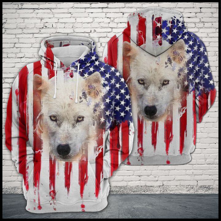 Wolf Usa Flag 3D All Over Print Hoodie, Zip Hoodie