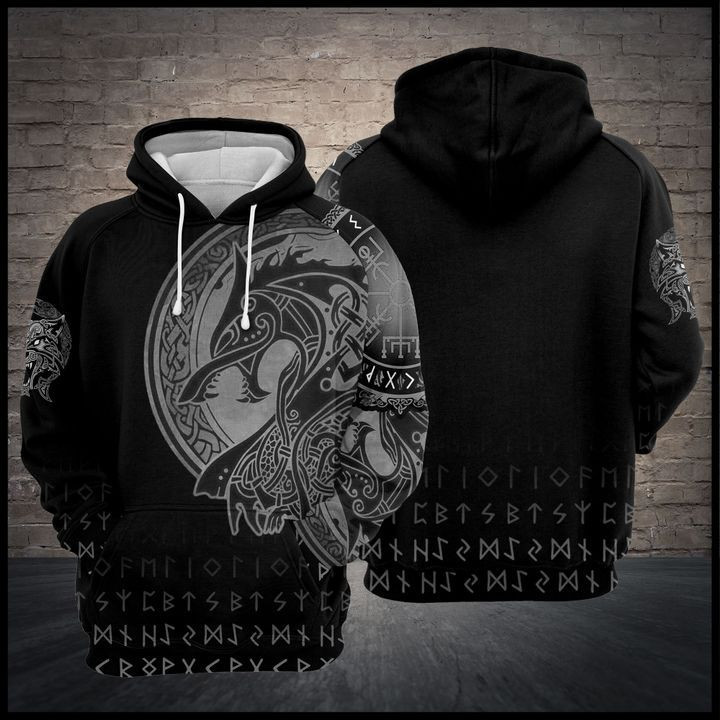 Wolf Viking 3D All Over Print Hoodie, Zip Hoodie
