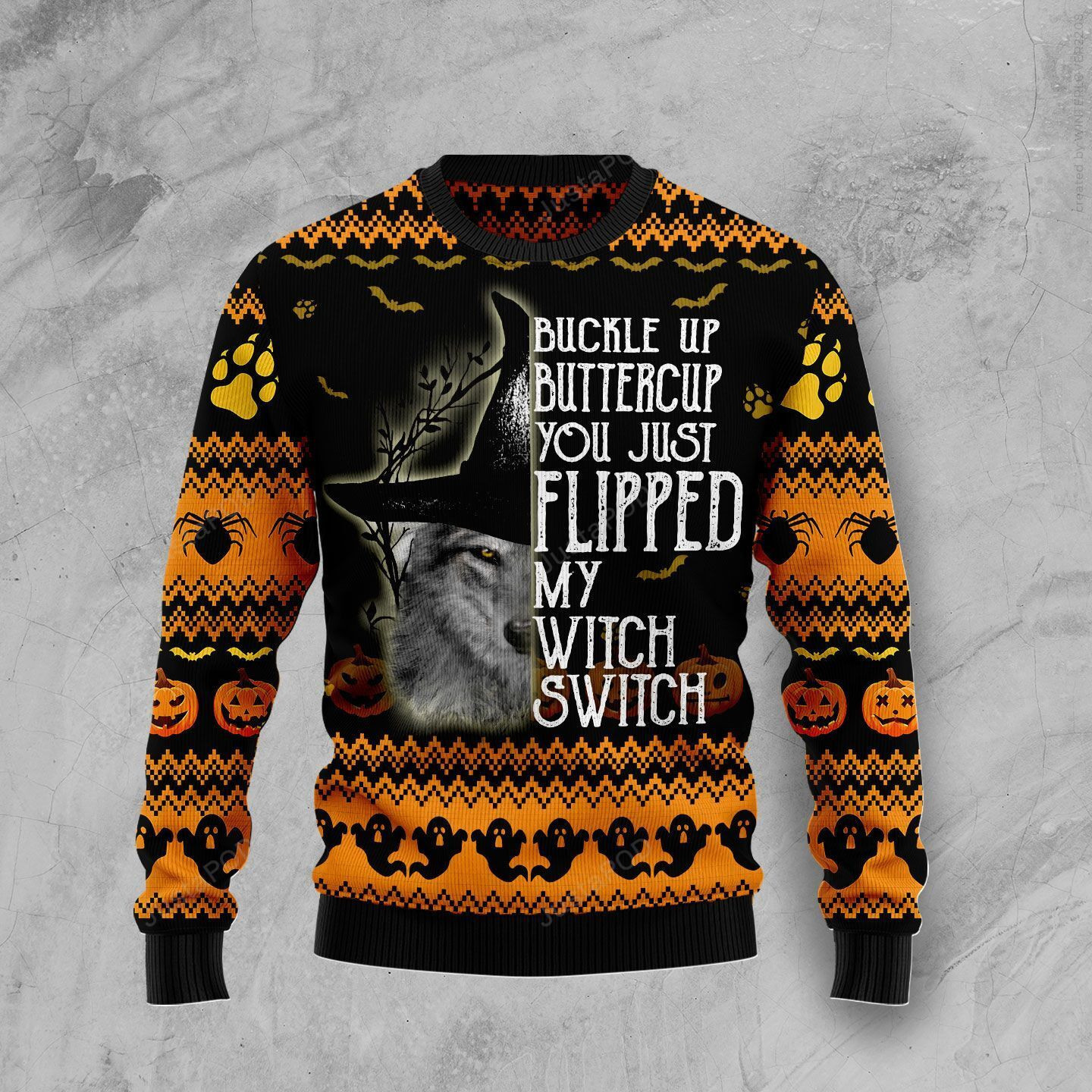 Wolf Witch Ugly Christmas Sweater Adult 3D Funny Matching for family