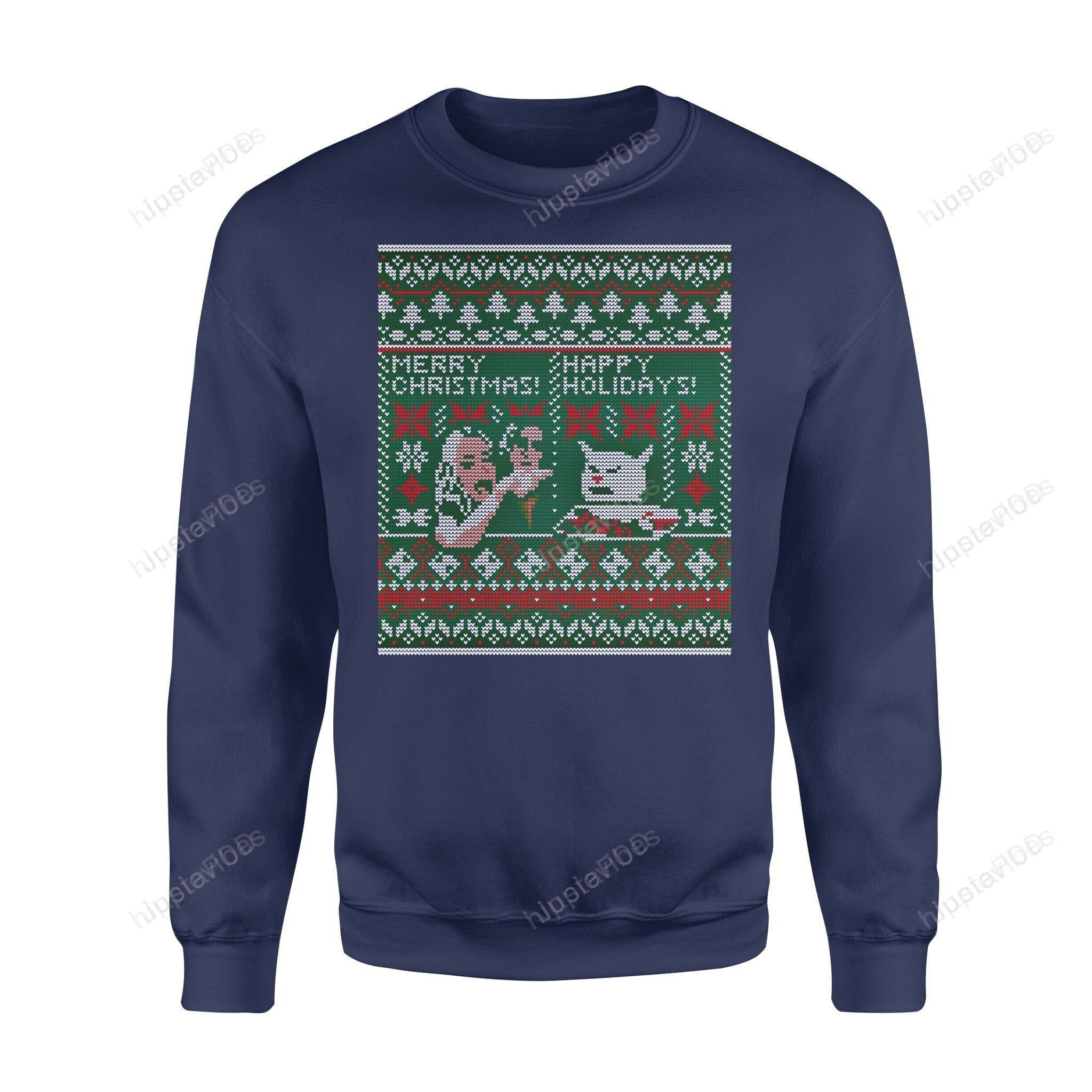 Woman Yelling At Cat Meme Ugly Christmas Sweater Adult 3D Funny Matching for family