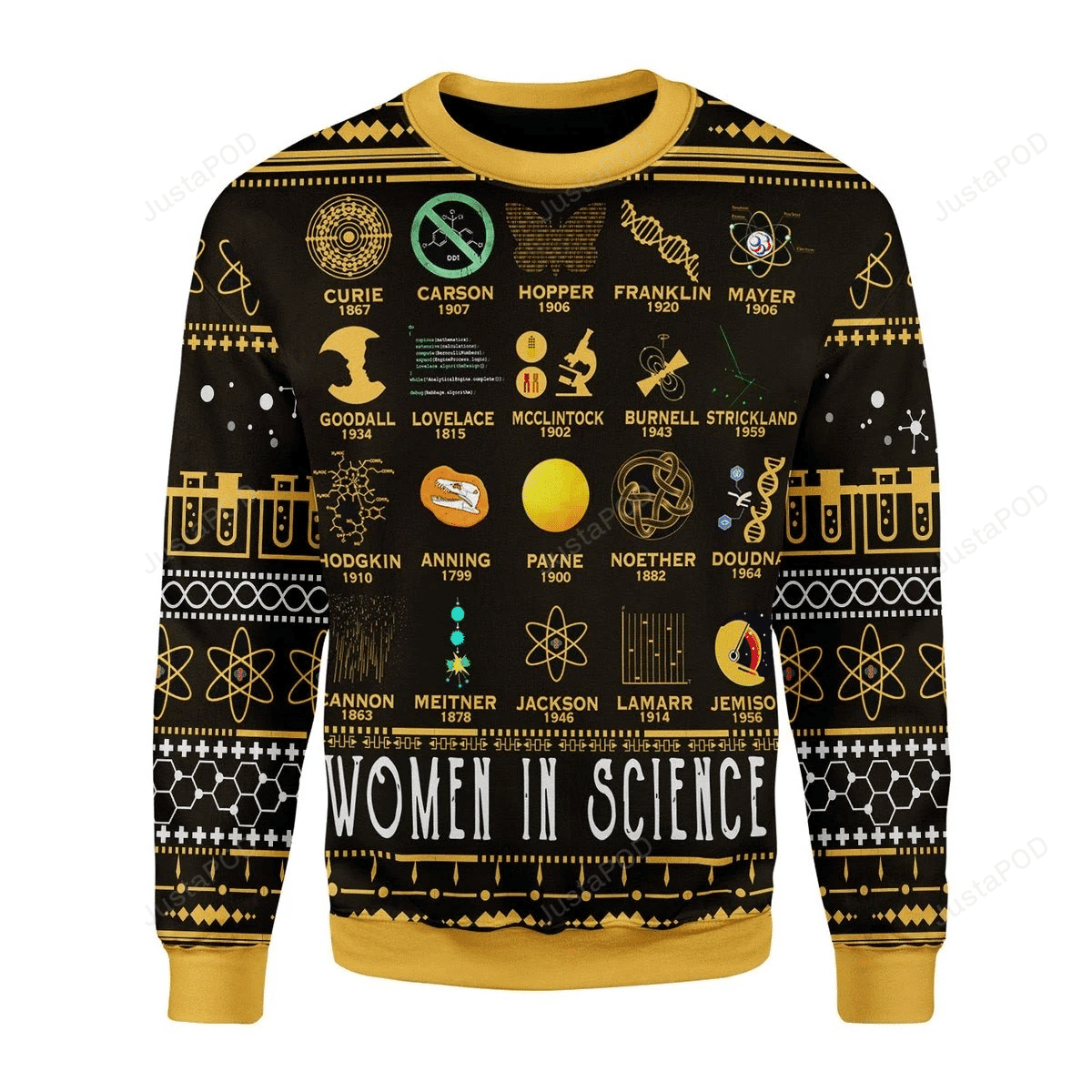 Women In Science Ugly Christmas Sweater Adult 3D Funny Matching for family