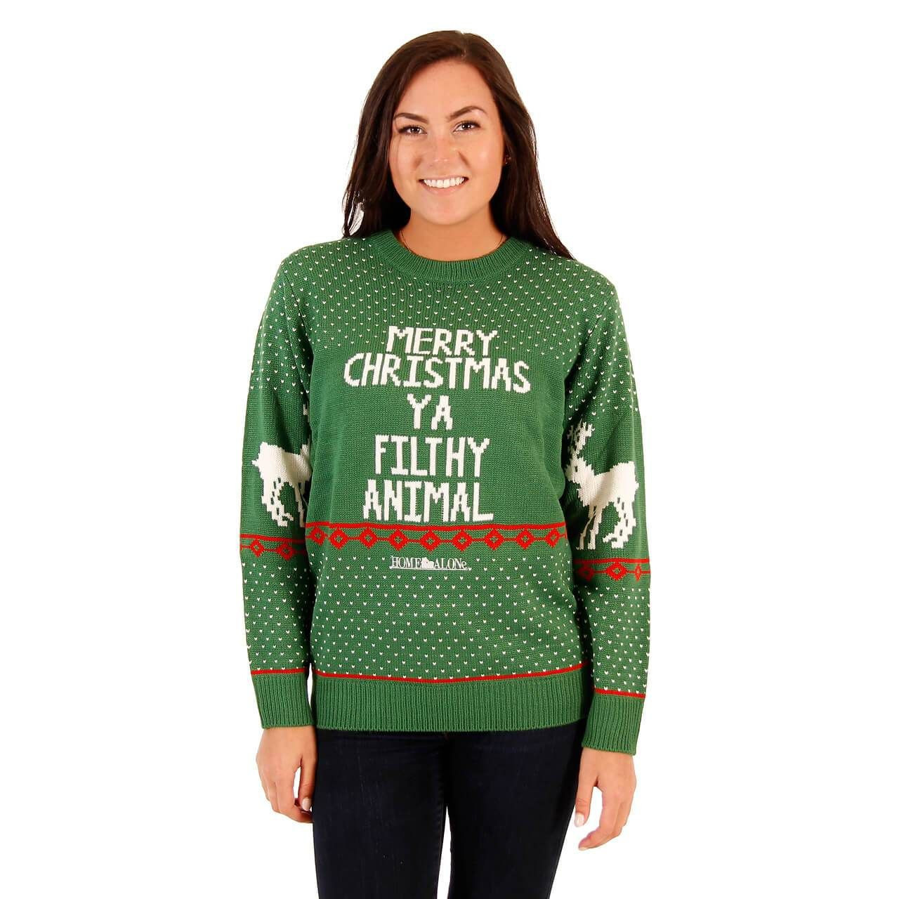 Women'S Green Filthy Animal For Unisex Ugly Christmas Sweater Adult 3D Funny Matching for family