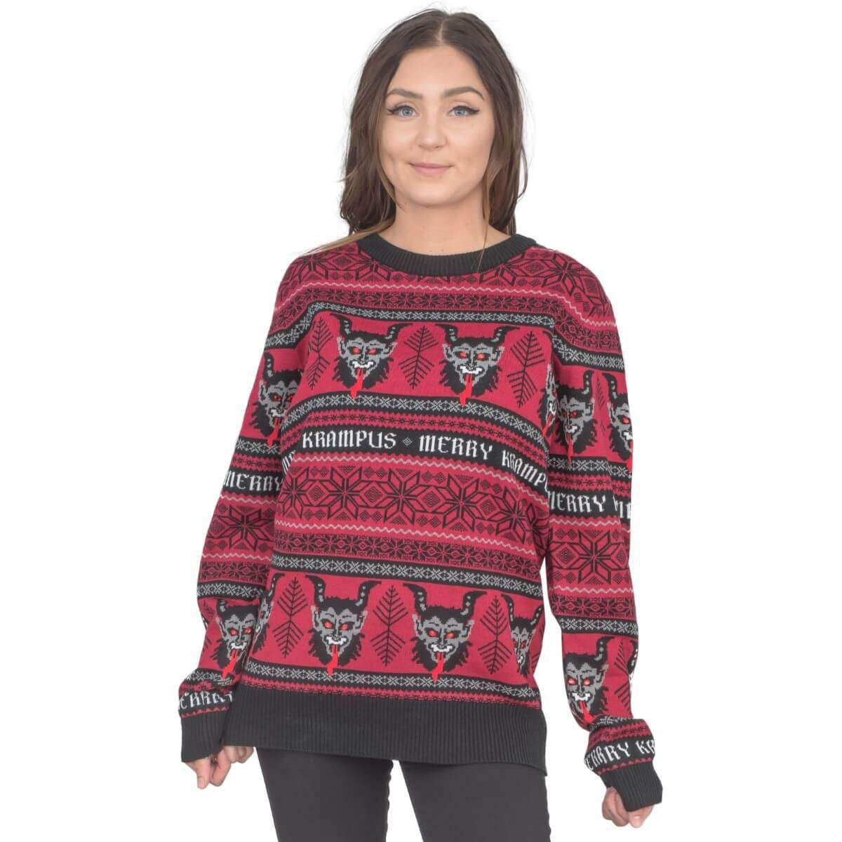 Women'S Merry Krampus Adult For Unisex Ugly Christmas Sweater Adult 3D Funny Matching for family - Image 3