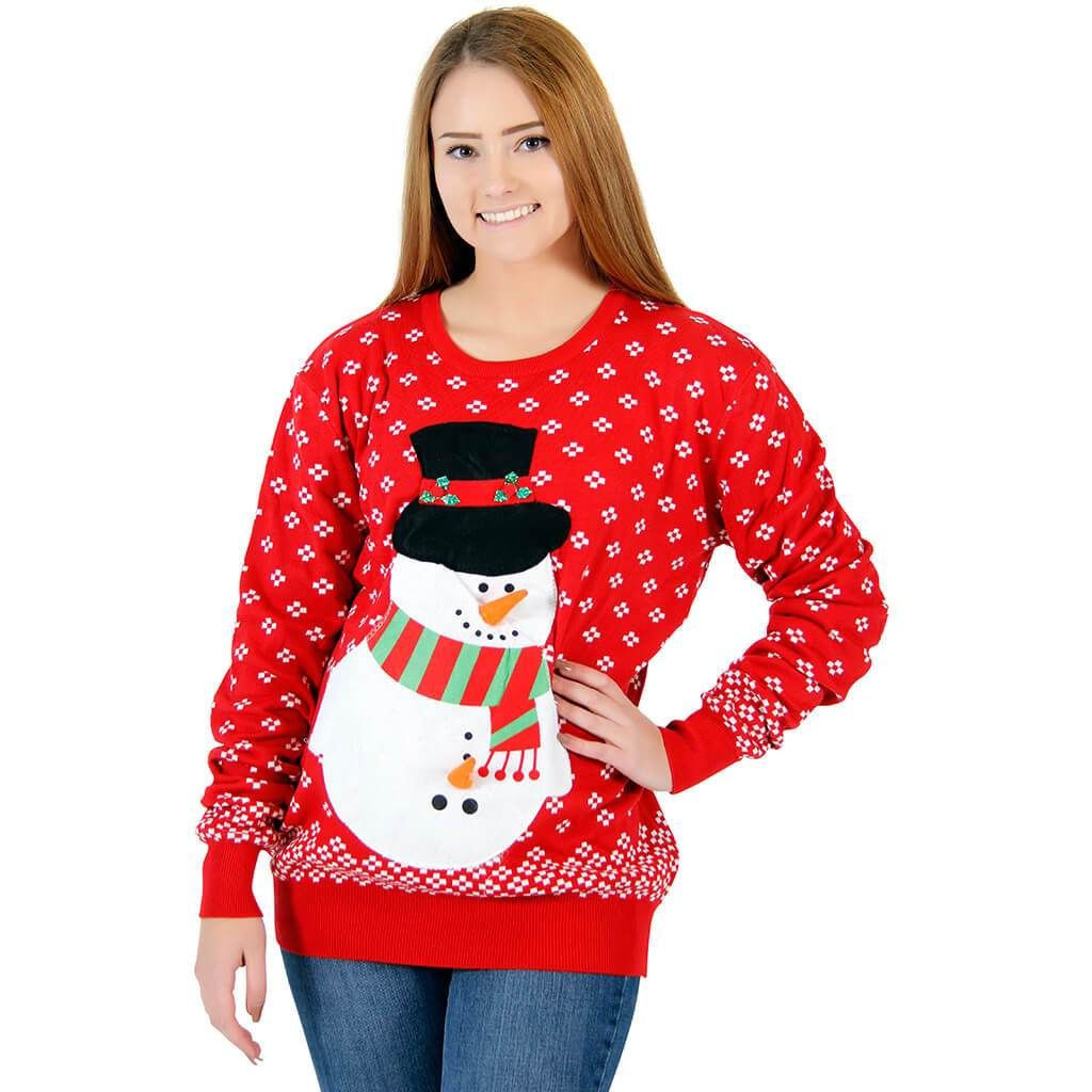 Women'S Snowman Ugly Christmas Sweater Adult 3D Funny Matching for family