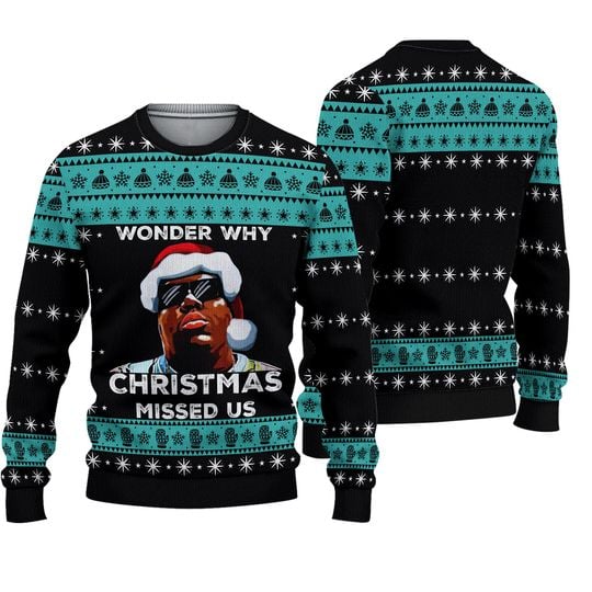 Wonder Why Christmas Missed Us Notoriou B.I.G Christmas Ugly Sweater - Image 2