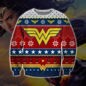 Wonder Woman Knitting 3D All Over Print Christmas Sweater, Ugly Christmas Sweater Adult 3D Funny Matching for family