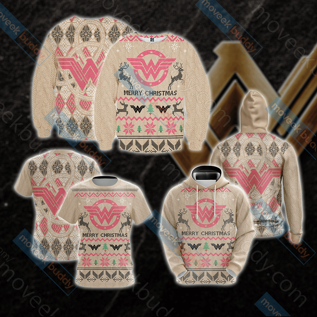 Wonder Woman Knitting For Unisex Ugly Christmas Sweater Adult 3D Funny Matching for family - Image 4