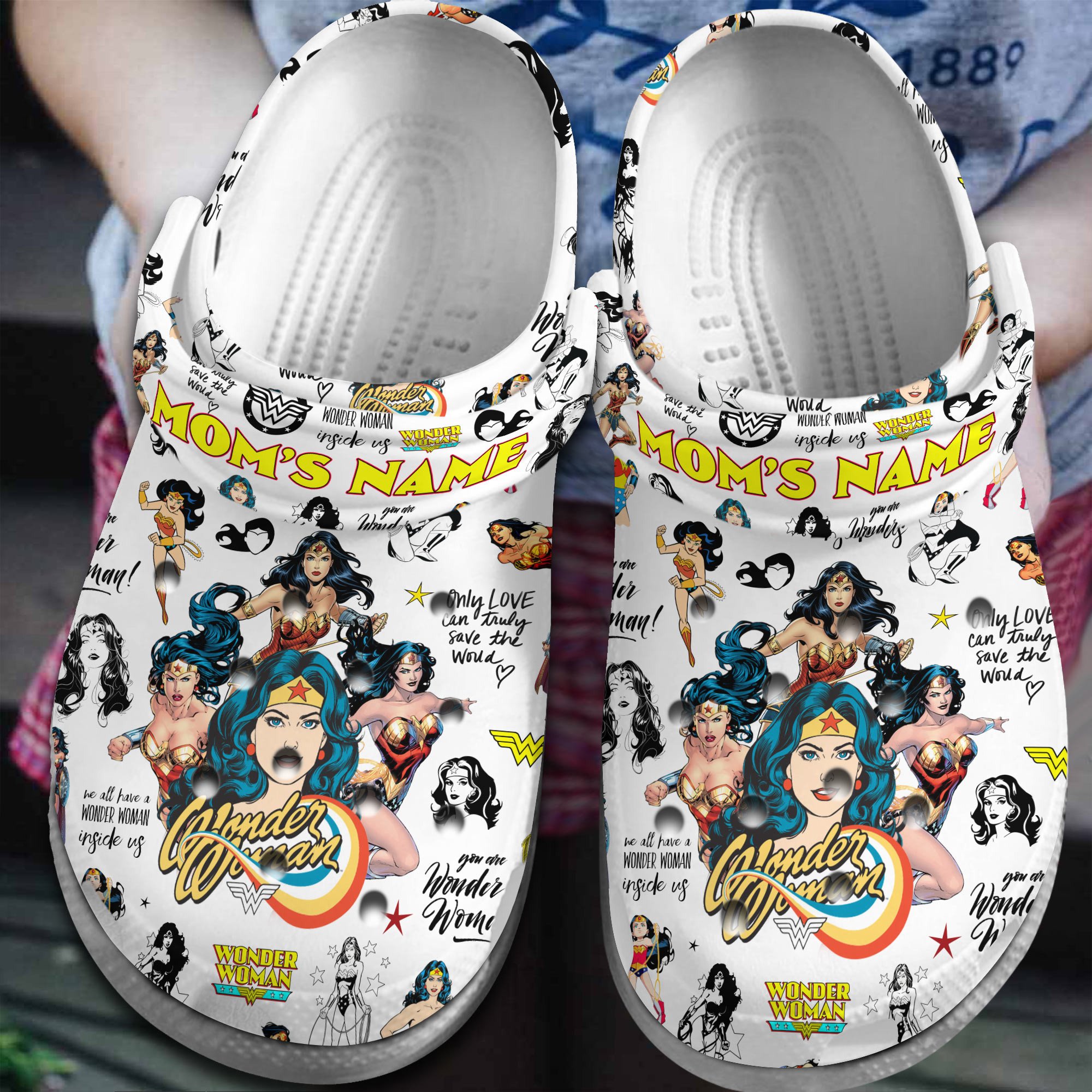 wonder woman Mother Day Crocs Crocband Clogs Shoes Comfortable For Men Women and Kids