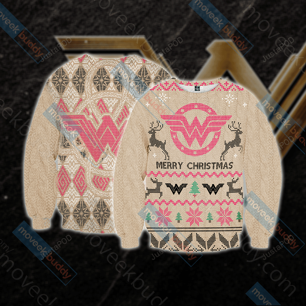 Wonder Woman Ugly Christmas Sweater Adult 3D Funny Matching for family