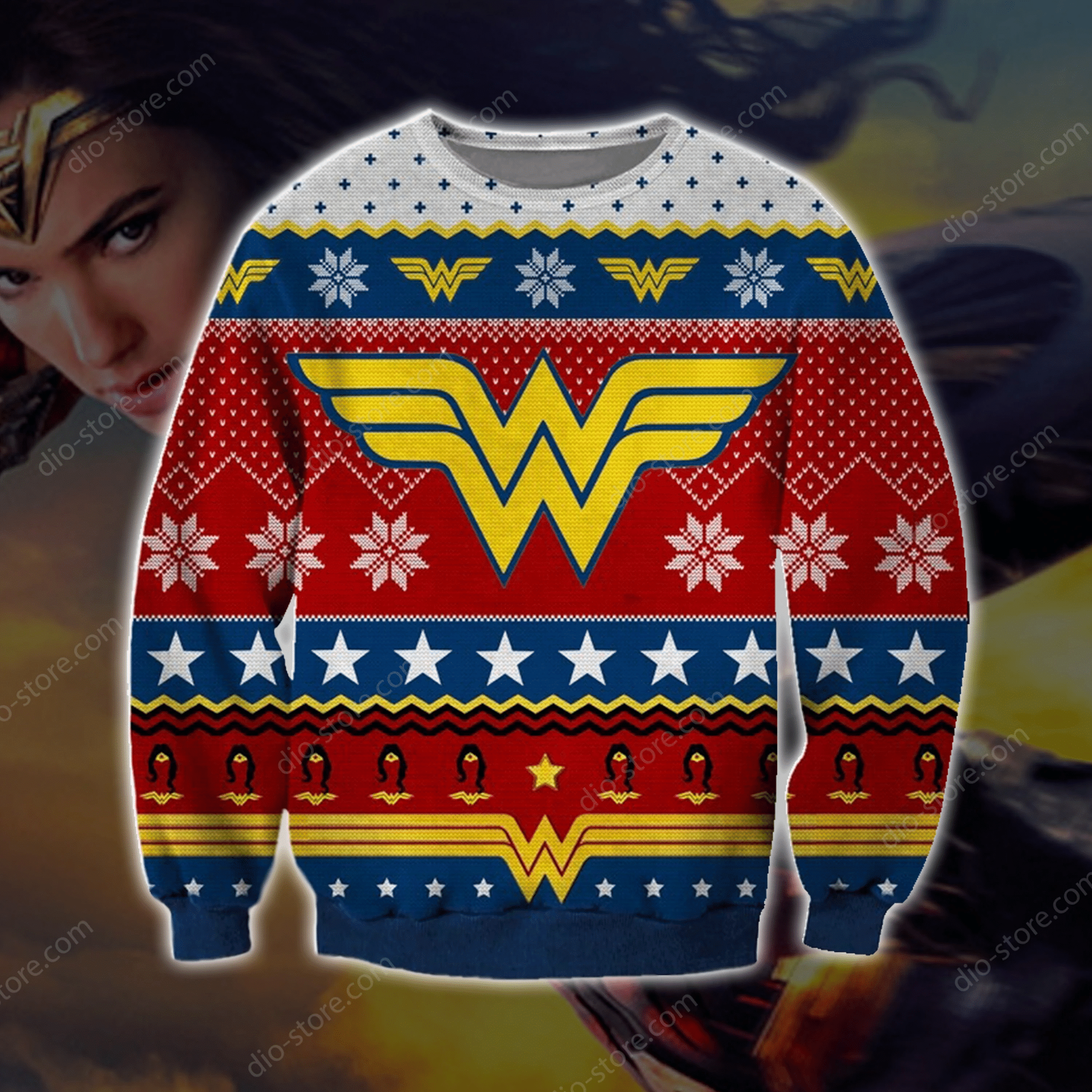 Wonder Woman Ugly Christmas Sweater Adult 3D Funny Matching for family