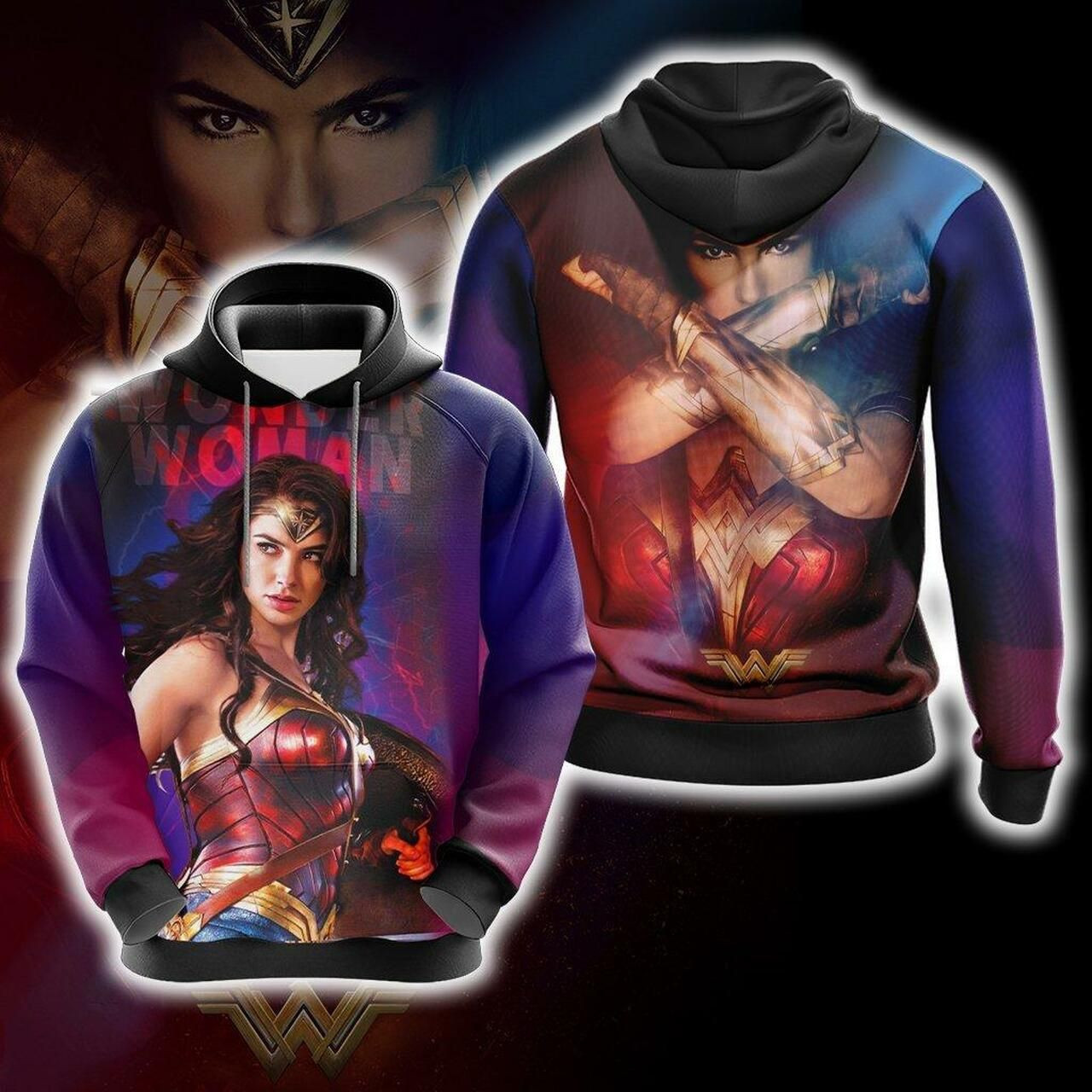 Wonder Woman Unisex 3D All Over Print Hoodie, Zip Hoodie