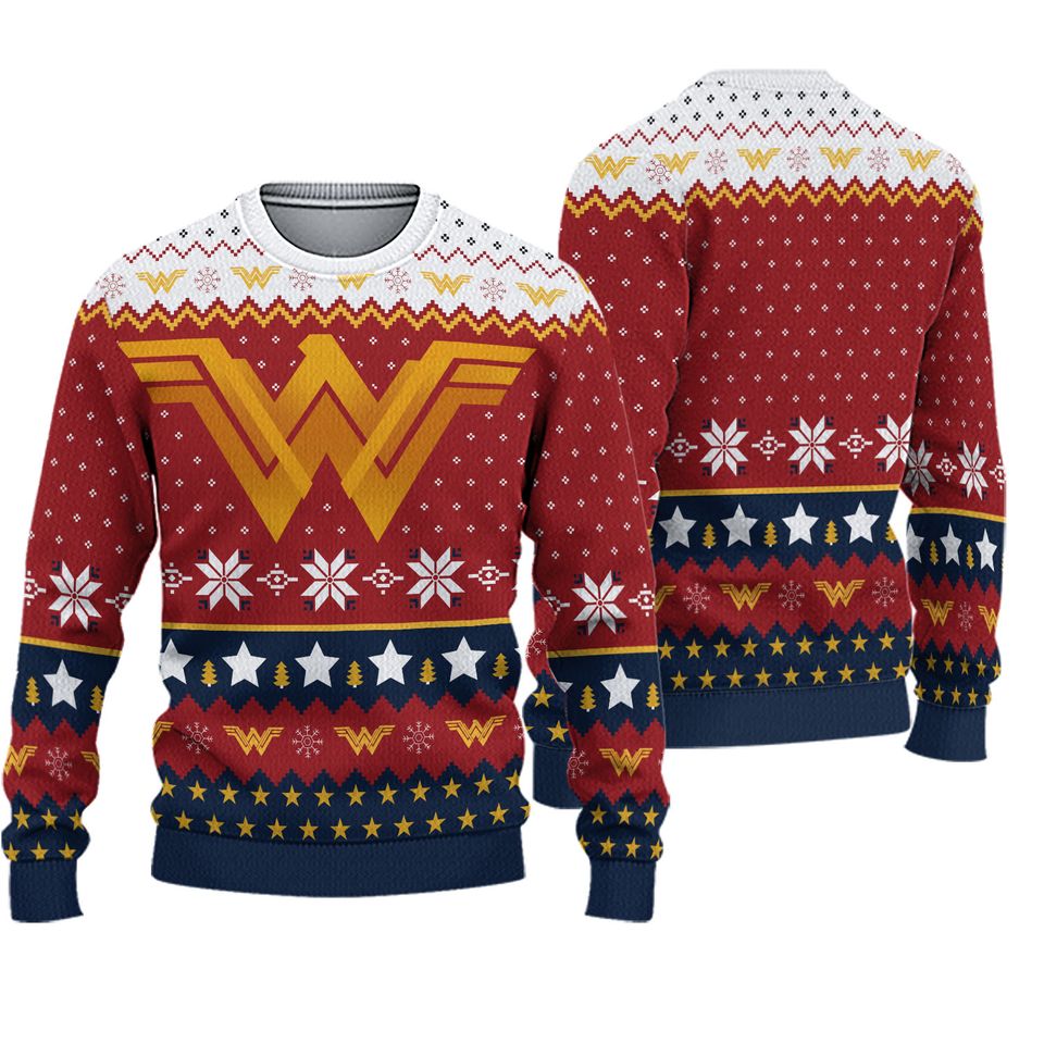 Wonder Woman's Christmas Ugly Sweater - Fun Holiday Apparel