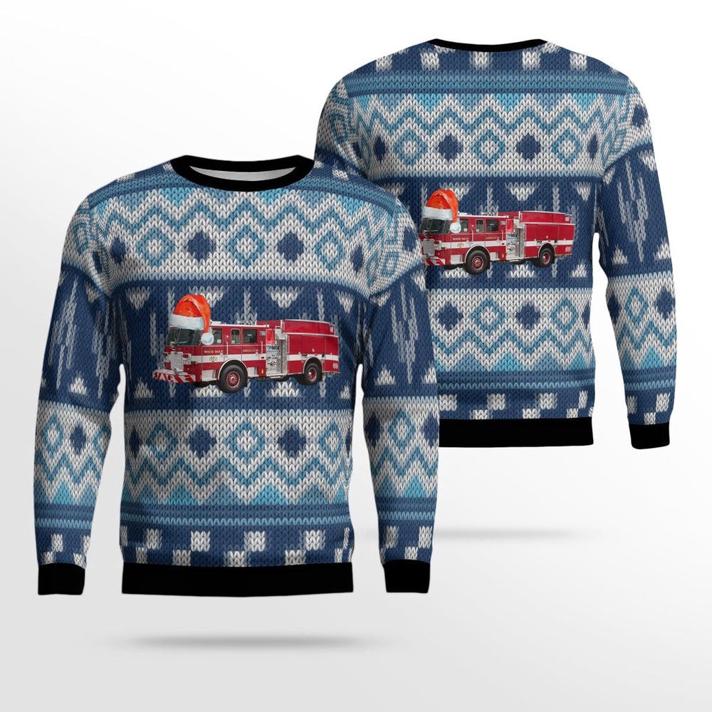 Wood Dale Fire Department Wood Dale Illinois Christmas AOP Ugly Sweater Gift For Christmas