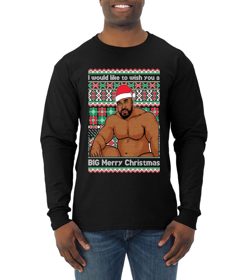 Wood Meme Wish You A Big Merry Christmas Ugly Christmas Sweater