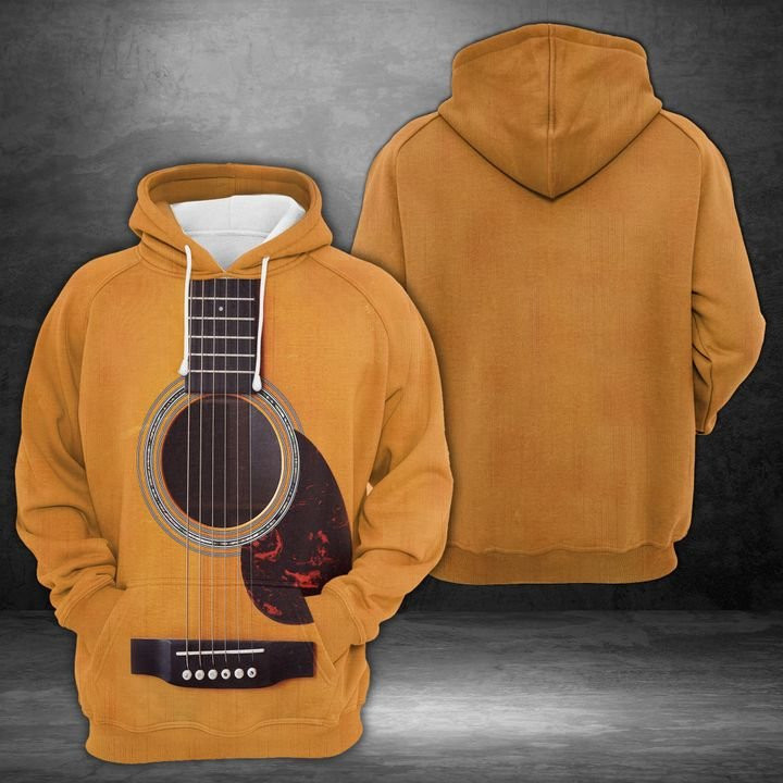 Wooden Guitar 3D All Over Print Hoodie, Zip Hoodie