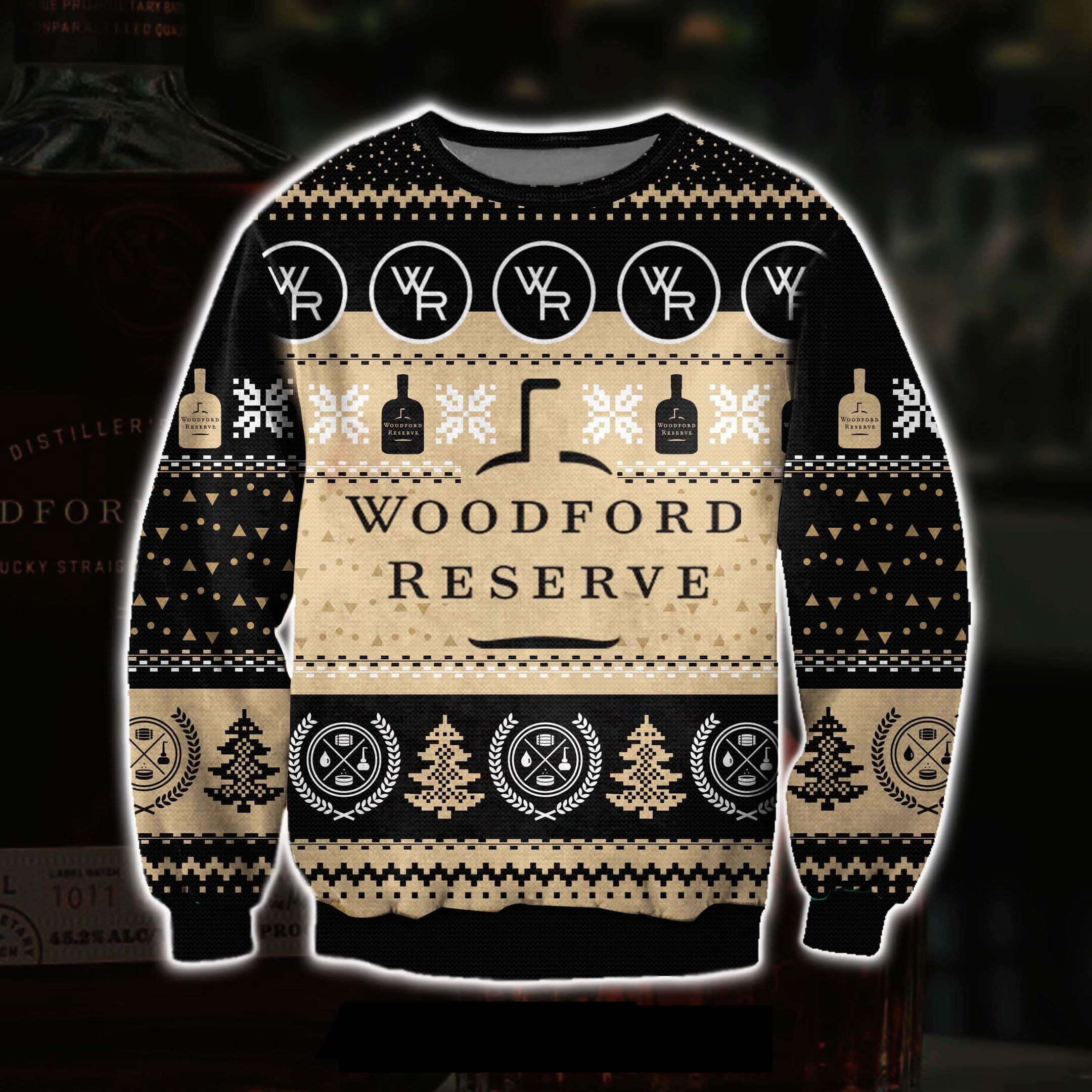 Woodford Reverse Wine 3D All Over Print Ugly Christmas Sweater Adult 3D Funny Matching for family