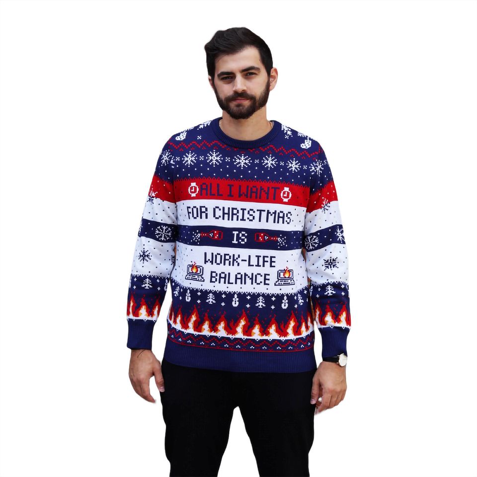 Work-life Balance Ugly Christmas Sweater