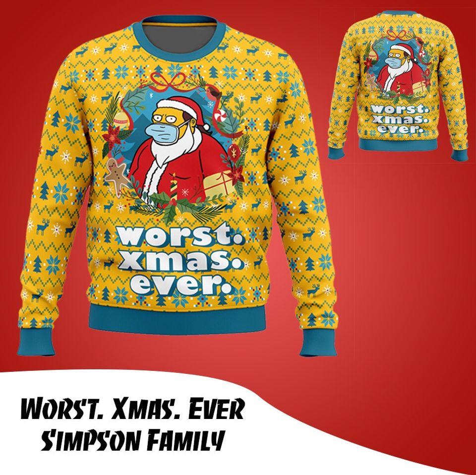 Worst Xmas Ever Simpson Family Christmas Ugly Sweater