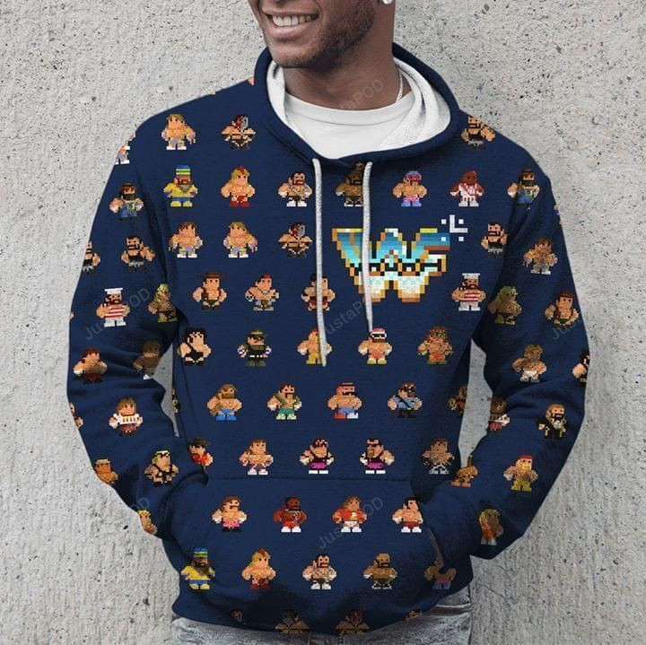 Wrestling All Star Pixel Art Christmas Knitting Pattern Ugly Christmas Sweater Adult 3D Funny Matching for family