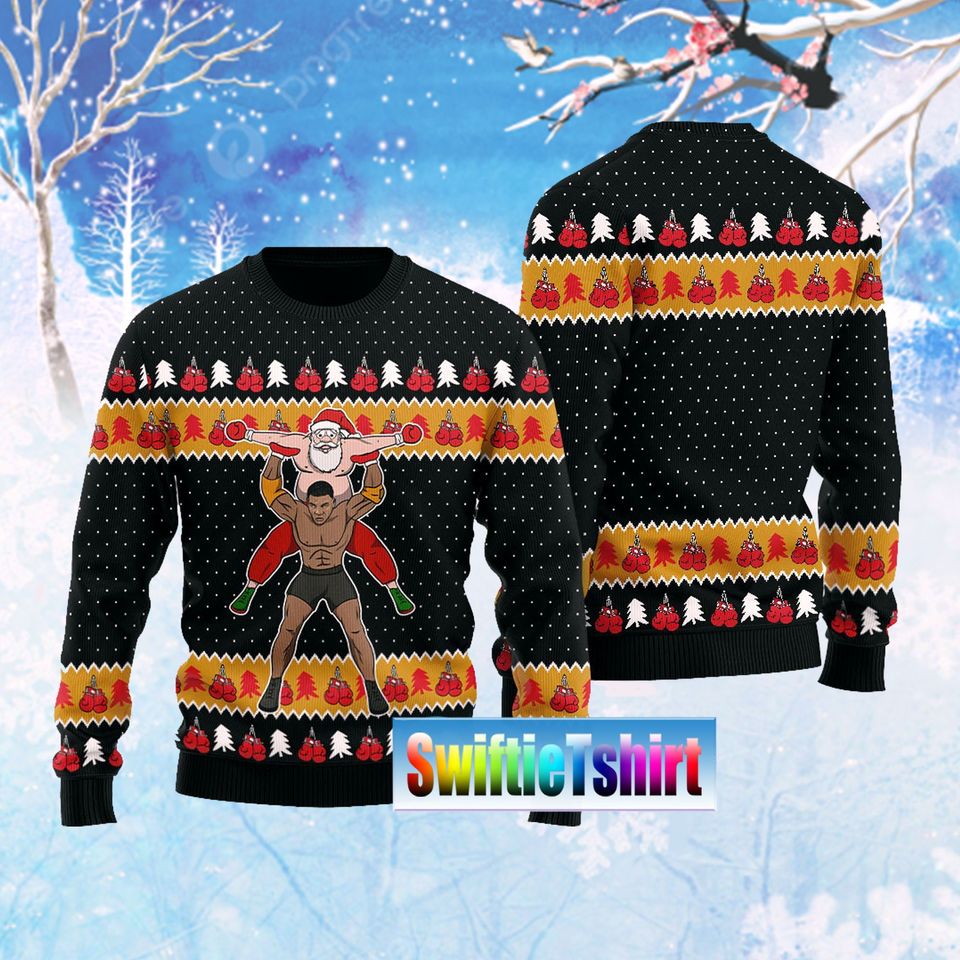 Wrestling Mike Tyson Ugly Christmas sweater, Mike Tyson Merry Christmas Ugly Sweater - Image 5