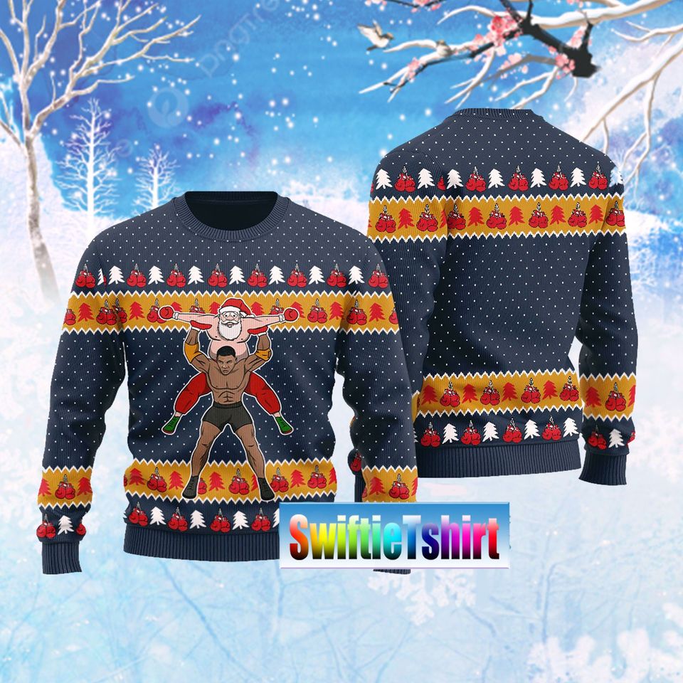 Wrestling Mike Tyson Ugly Christmas sweater, Mike Tyson Merry Christmas Ugly Sweater - Image 3