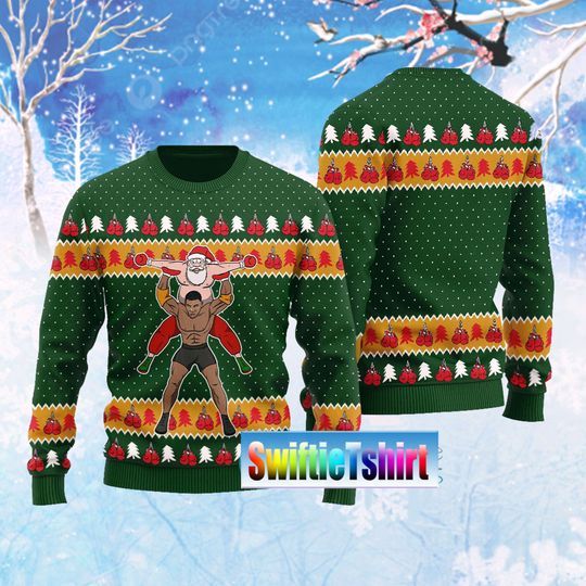 Wrestling Mike Tyson Ugly Christmas sweater, Mike Tyson Merry Christmas Ugly Sweater - Image 6